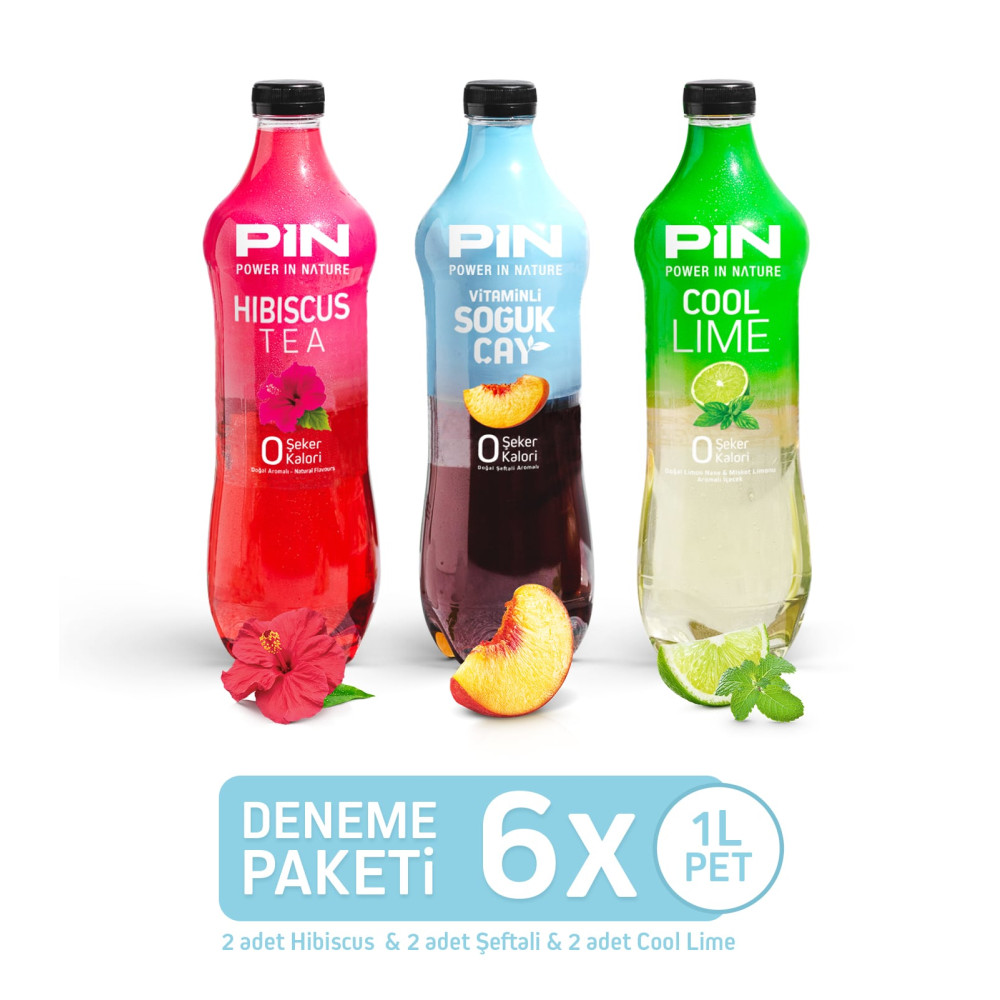 Pin Hibiskus & Cool Lime & Şeftali Deneme Paketi 6 AdetX1 Litre