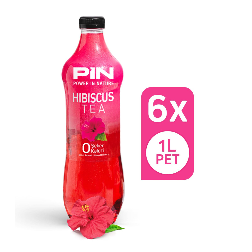 Pin Hibiskus Çayı - Şekersiz - 1 Litre X 6 Adet